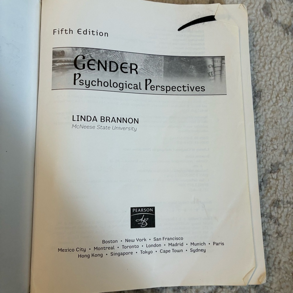 Gender Psychological Perspective 5th edition - Picture 2 of 8